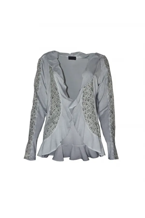 Dantelli Hırka - Gri