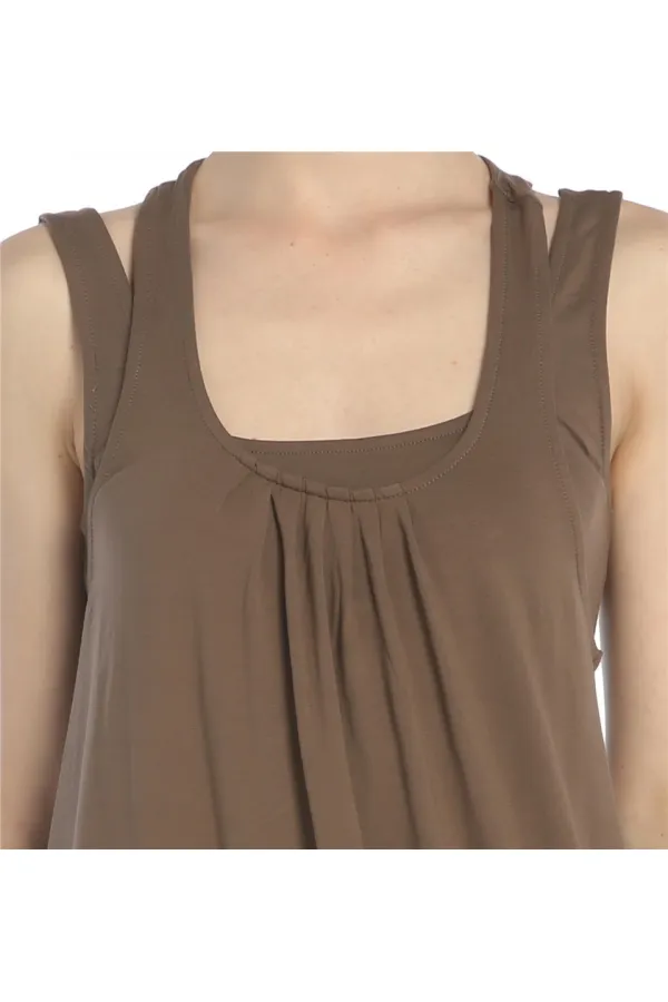 Kolsuz Tişört - Vizon