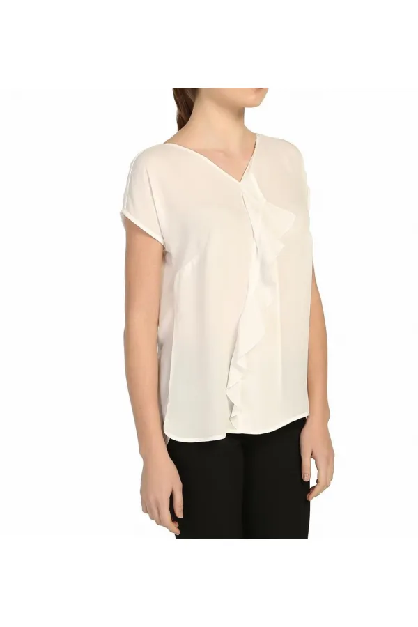 Şifon Bluz - Ekru