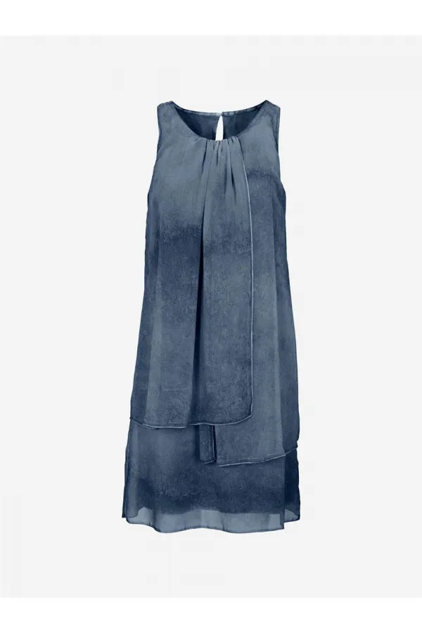 Şifon Elbise - Mavi