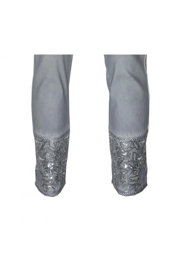 Payetli Pantolon - Gri