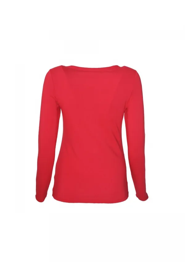 Uzun Kollu Tişört - Kırmızı