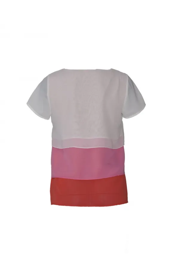 Şifon Katlı Bluz - Narçiçeği