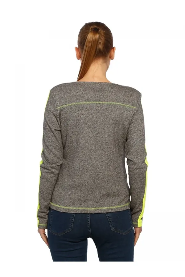 Neon Sweat Ceket - Gri