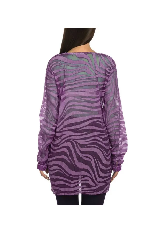 Tunique de plage en soie - Lilas