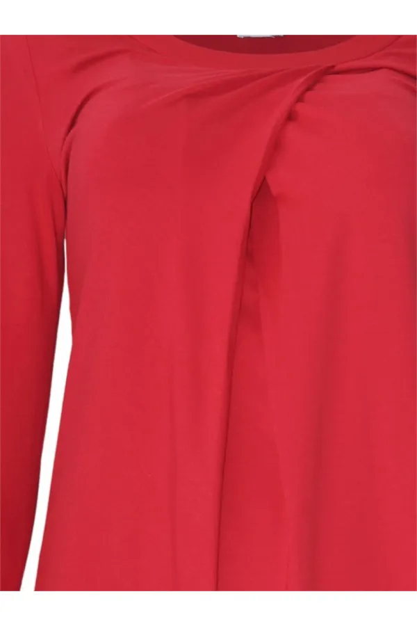 Uzun Kollu Tişört - Kırmızı