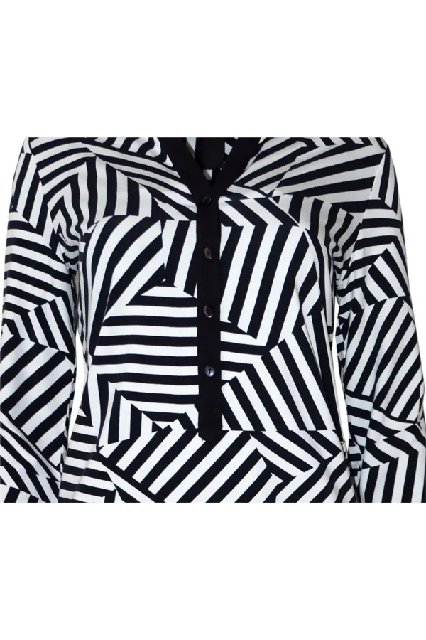 Yumuşak Esnek Form Bluz - Çizgili