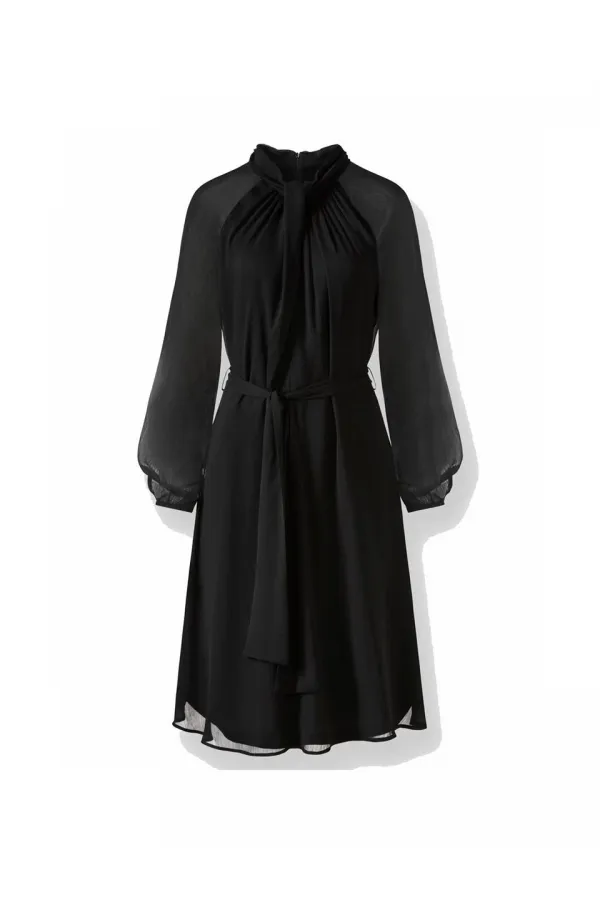 Şifon Elbise - Siyah