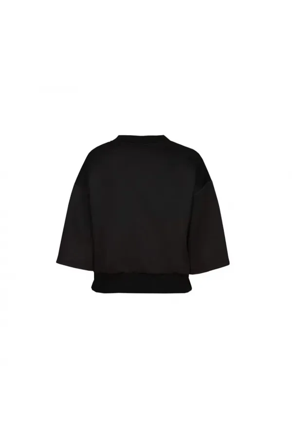 Batwing Sleeve Sweatshirt - Black