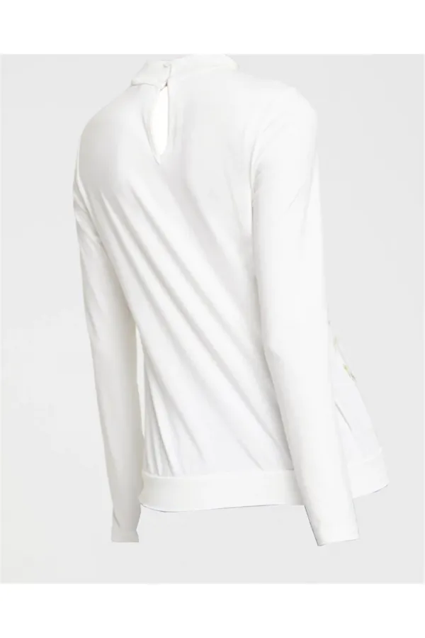 Baskılı Bluz - Beyaz