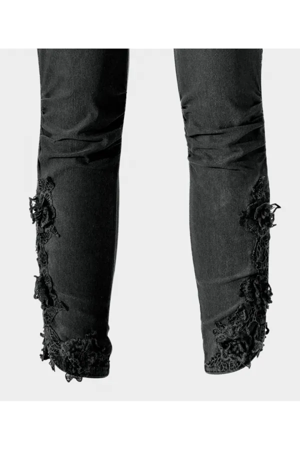 Skinny Dantel Pantolon - Antrasit