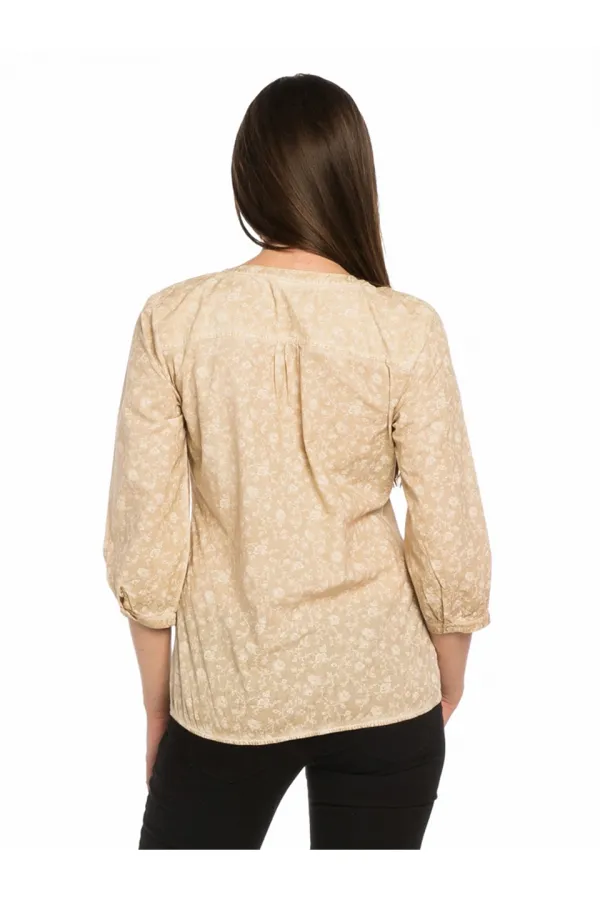 Batik Dantelli Tişört - Kum