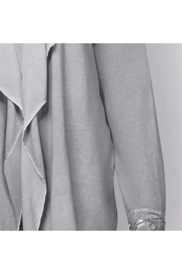 Kolu Payetli Hırka - Gri