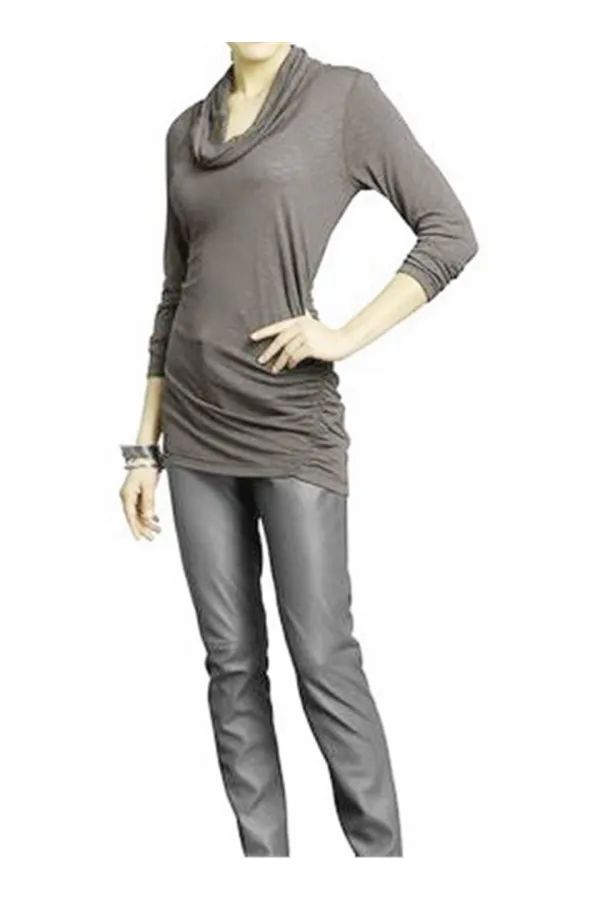 Boğazlı Bluz - Gri
