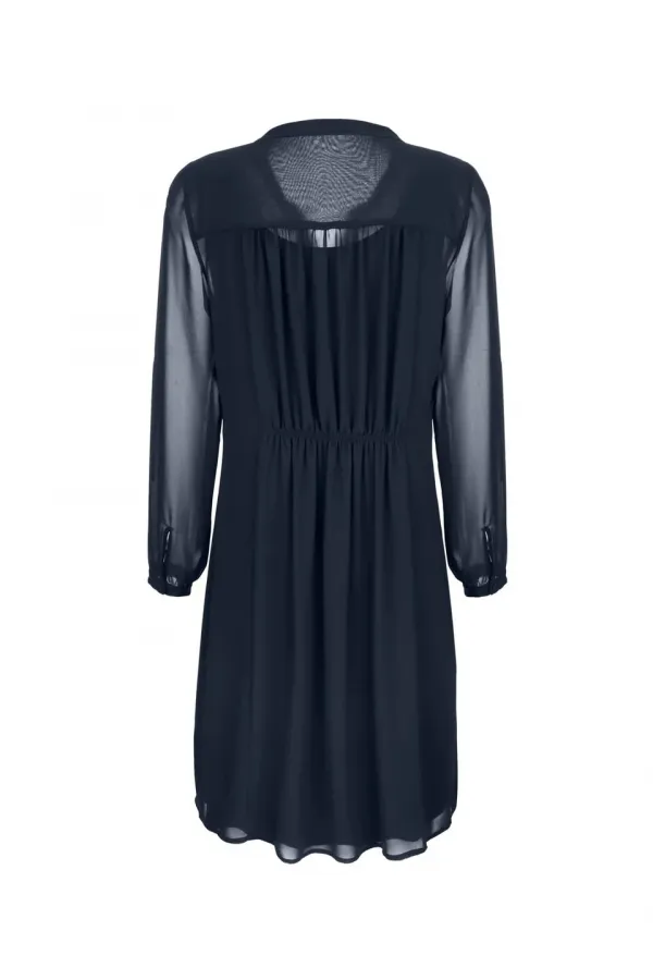 Şifon Elbise - Lacivert
