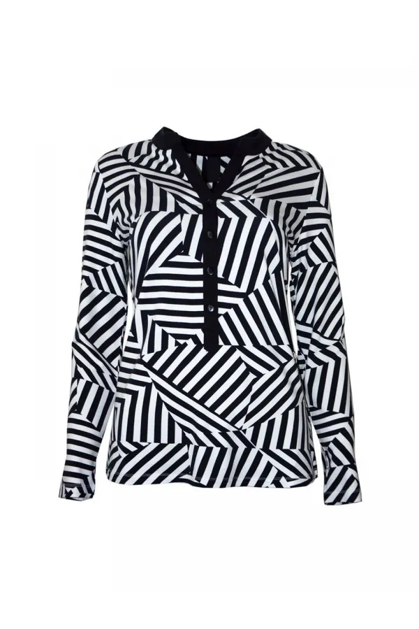 Yumuşak Esnek Form Bluz - Çizgili