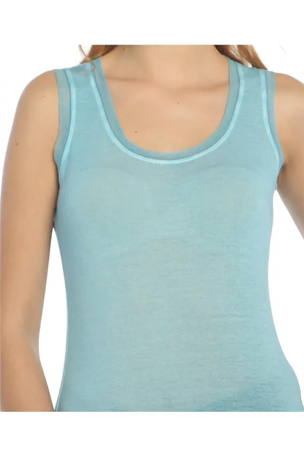 Kolsuz İpekli Üst - Turkuaz