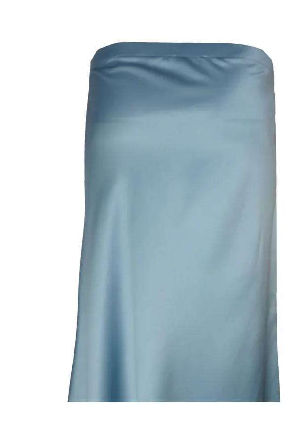 Saten Uzun Etek - Yeşil