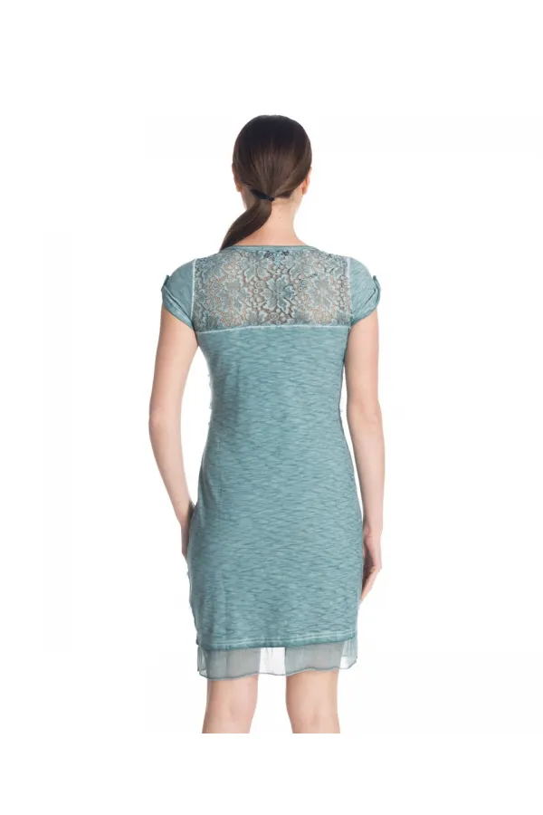 Payetli Elbise - Nane Yeşili