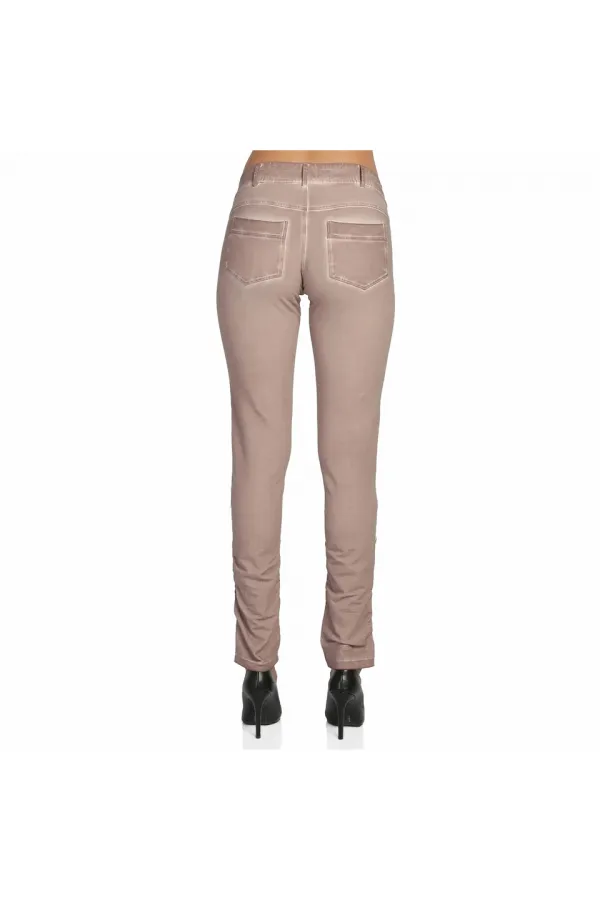 Yağlı Boya Taşlı Pantolon - Gül Kurusu