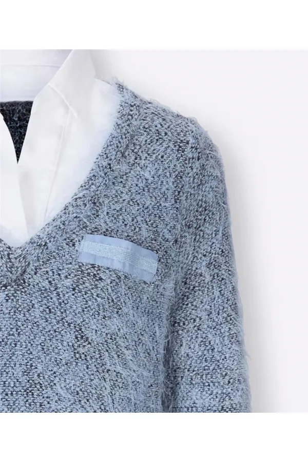 Gömlek ve Kazak - Mavi