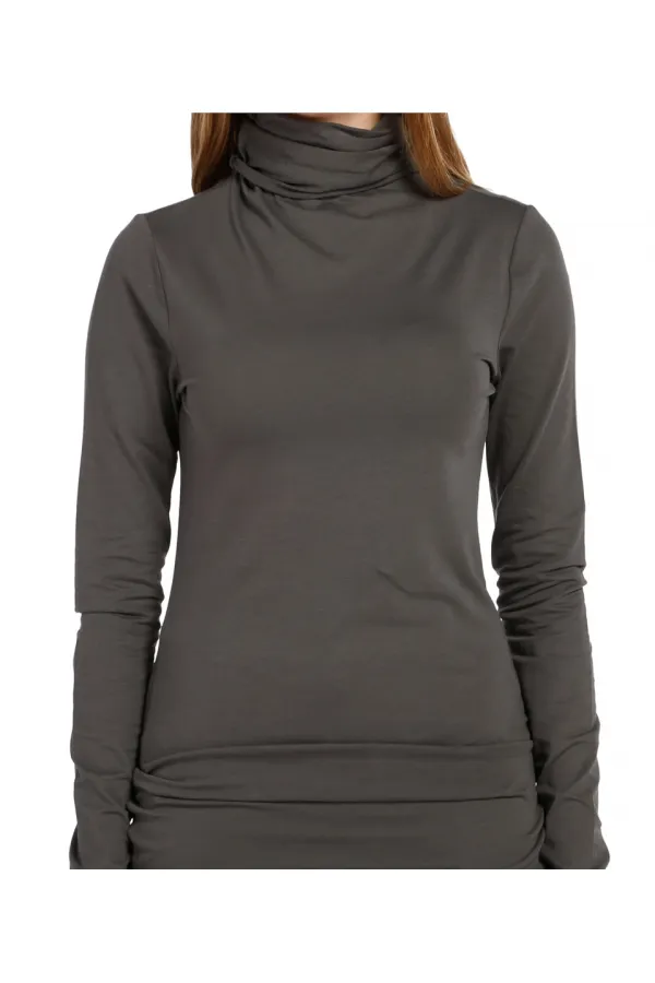 Basic Boğazlı Tişört - Gri