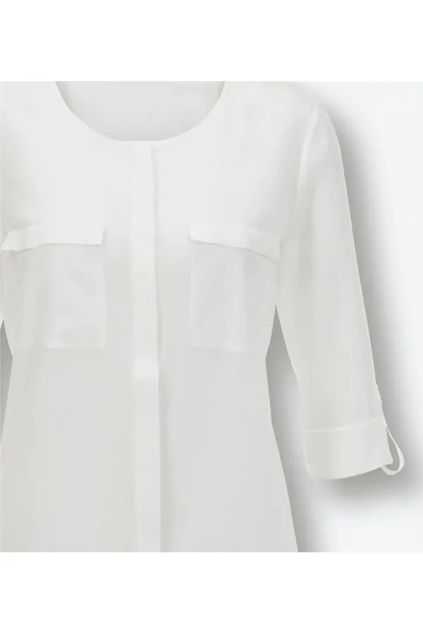 Chemise en pure soie - Écru