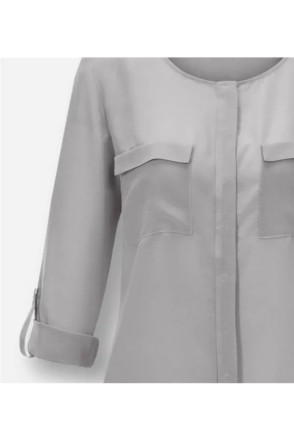 Chemise en pure soie - Grise