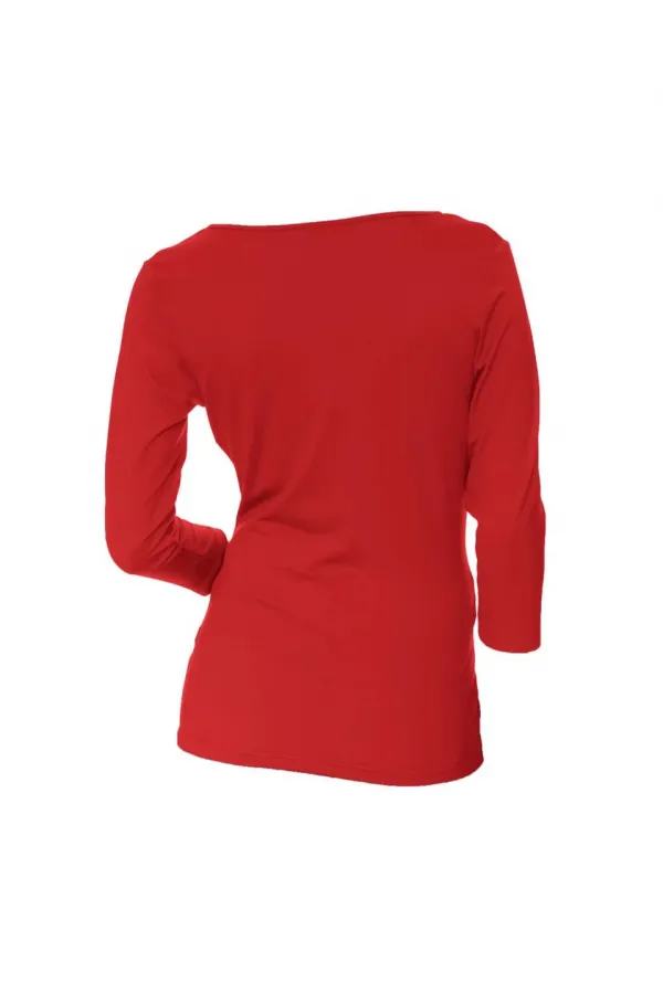 3/4 Kollu Tişört - Kırmızı