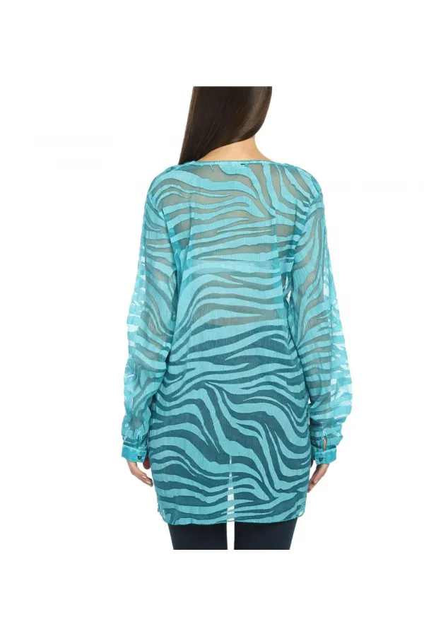 Tunique de plage en soie - Turquoise