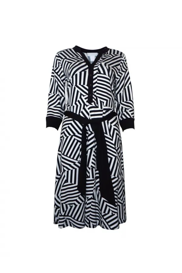 Yumuşak Esnek Form Elbise - Çizgili