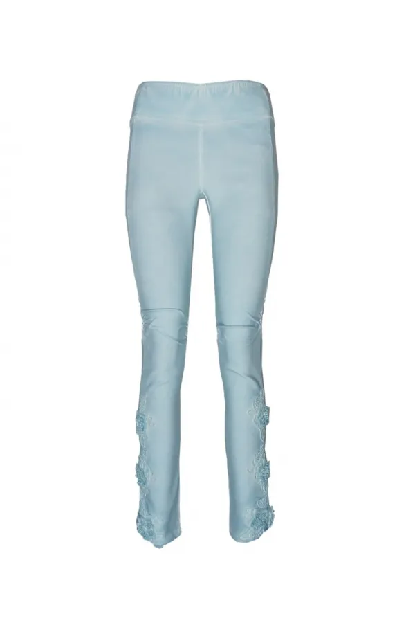 Skinny Dantel Pantolon - Açık Mavi