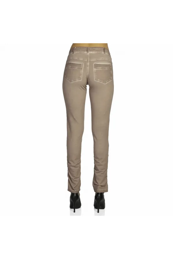 Yağlı Boya Taşlı Pantolon - Vizon