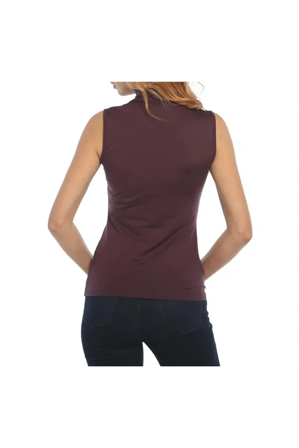 Basic Boğazlı Tişört - Bordo