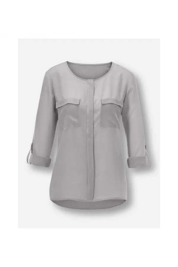 Chemise en pure soie - Grise