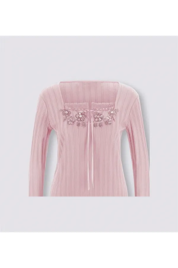 T-shirt brodé - Rose