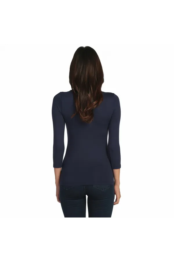 3/4 Kollu Tişört - Lacivert