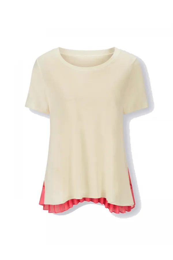 Pilili Şifon Bluz - Ekru