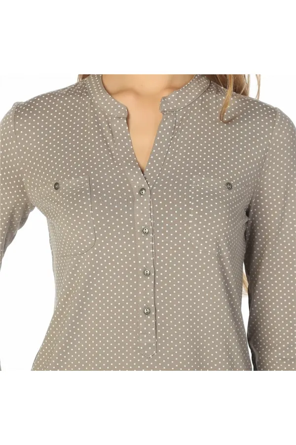 Chemisier à pois avec poches - Vison