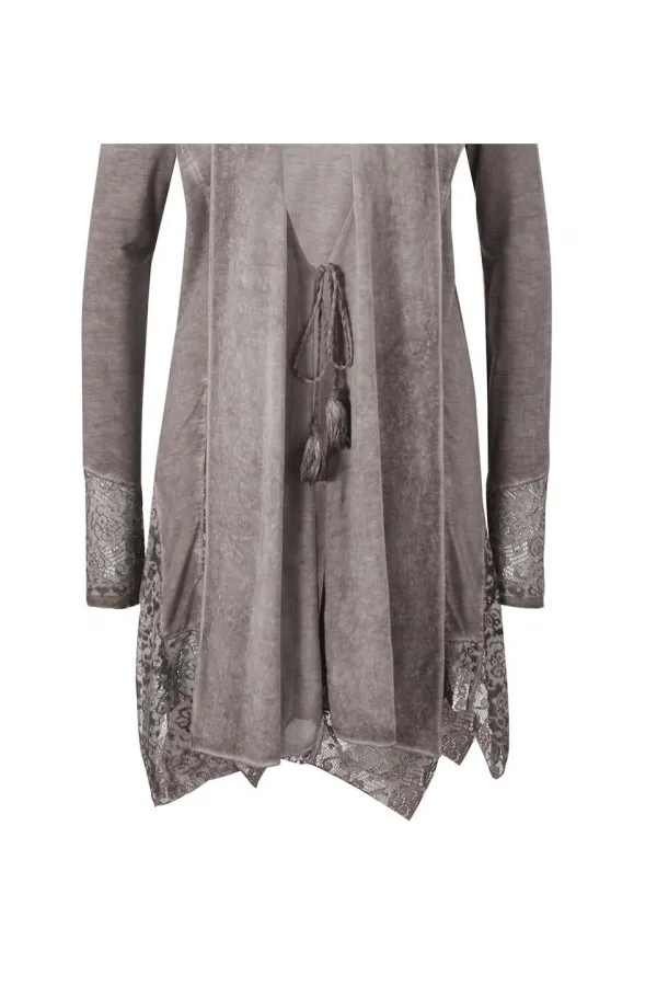 Dantelli Hırka - Vizon