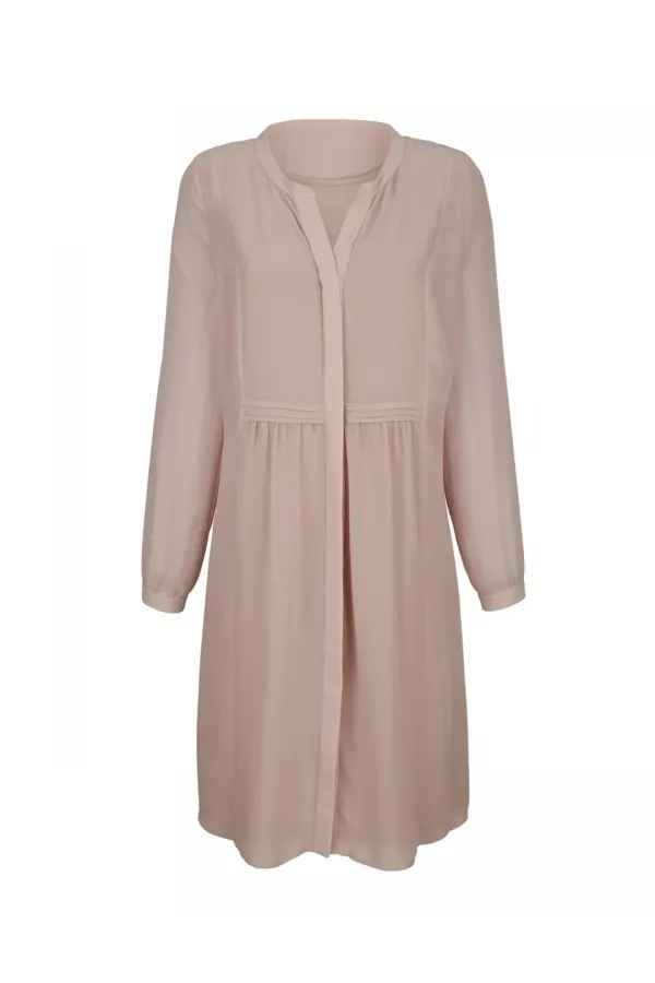 Şifon Elbise - Vizon