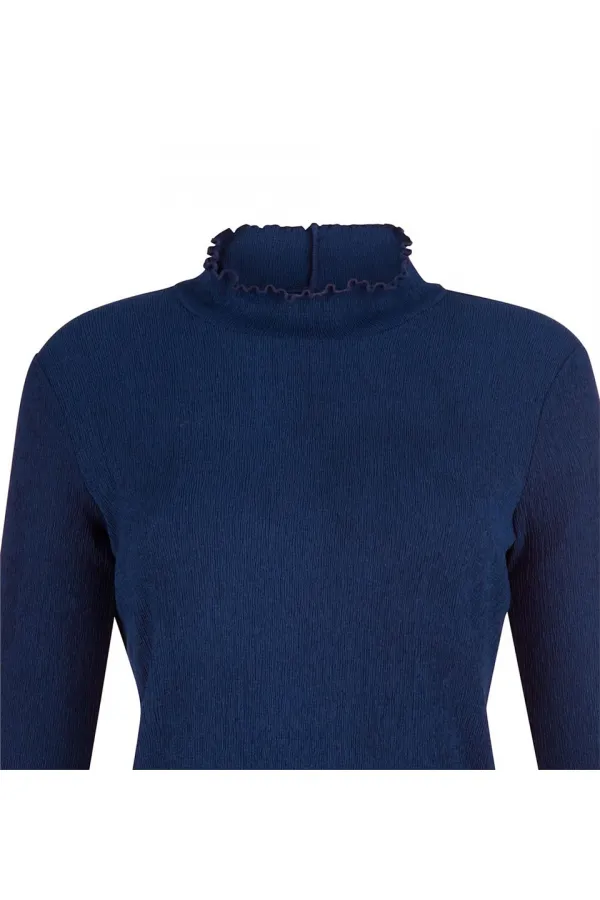 T-shirt à col roulé - Bleu marine