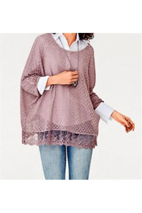 Dantelli Bluz - Gül Kurusu