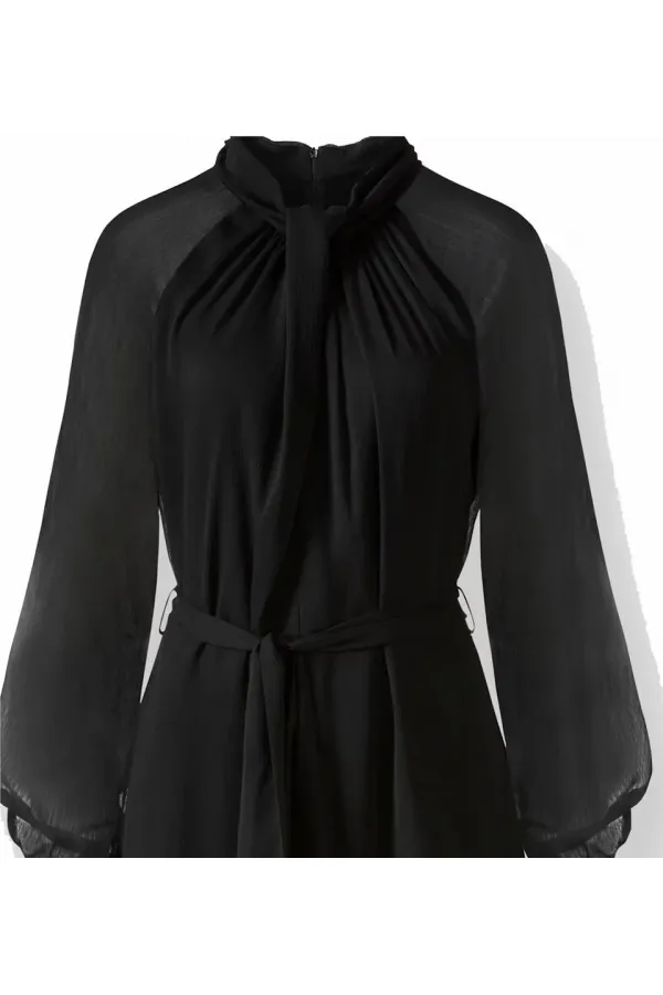 Şifon Elbise - Siyah