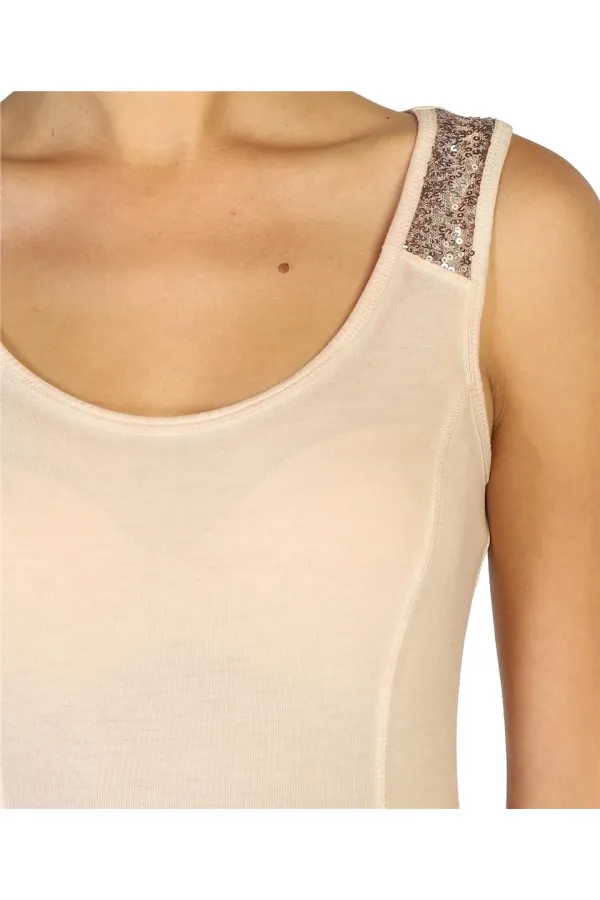 Dantelli Payetli Bluz - Kayısı