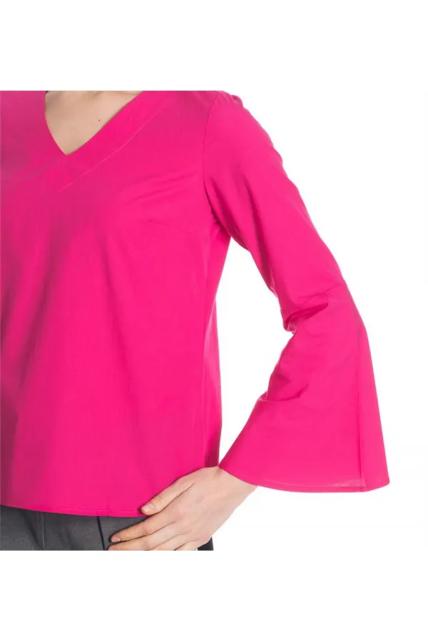 Kolları Volan Bluz - Pembe
