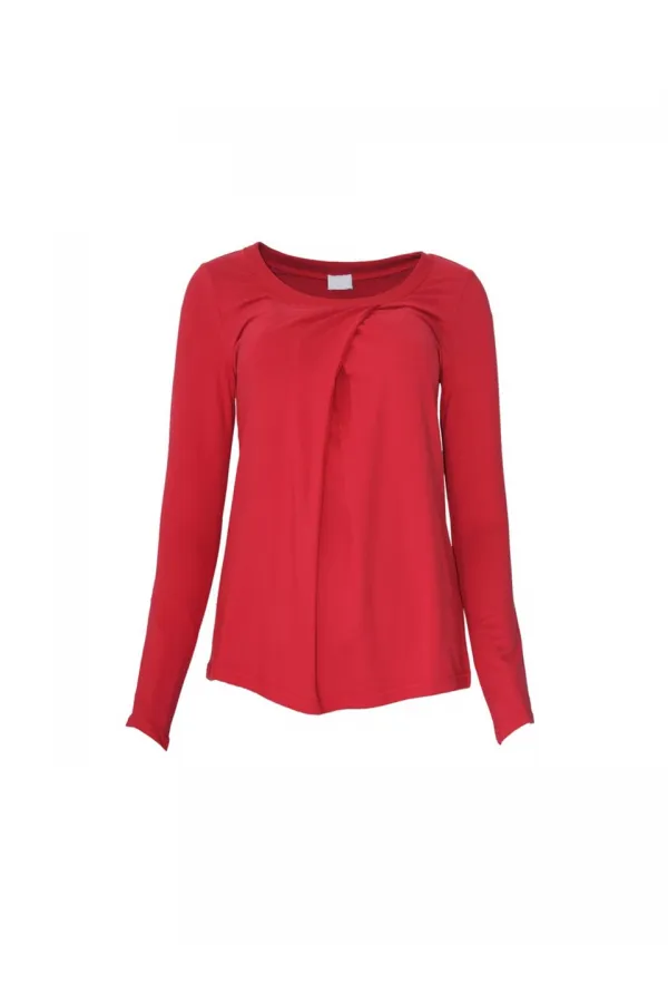 Uzun Kollu Tişört - Kırmızı