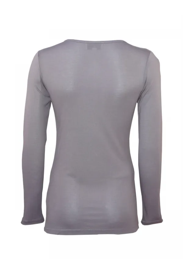 Degaje yaka T-shirt - Taş