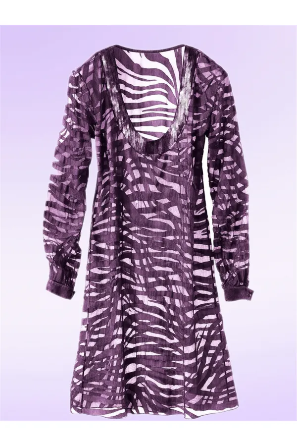 Tunique de plage en soie - Lilas