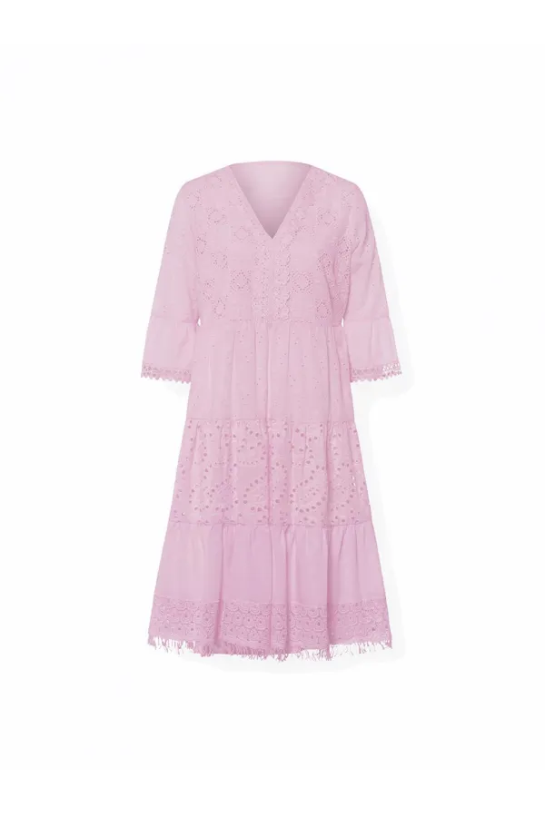 Dantelli Elbise - Pembe